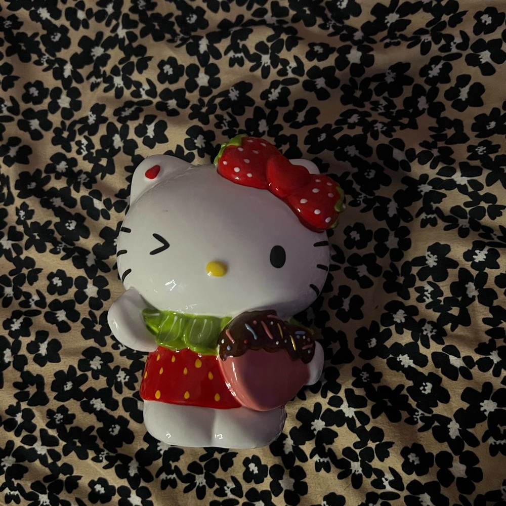 Hello Kitty Ceramic Figurine with Red Bow